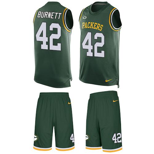 Nike Packers #42 Morgan Burnett Green Team Color Men's Stitched NFL Limited Tank Top Suit Jersey - Click Image to Close